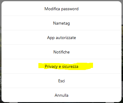 Privacy & Sicurezza Instagram